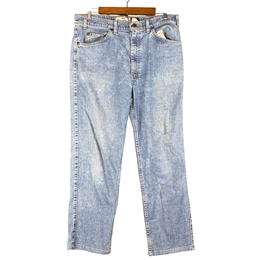 Levi Strauss Signature Flex Denim Jeans Mens 34x30 Light Wash Straight Leg